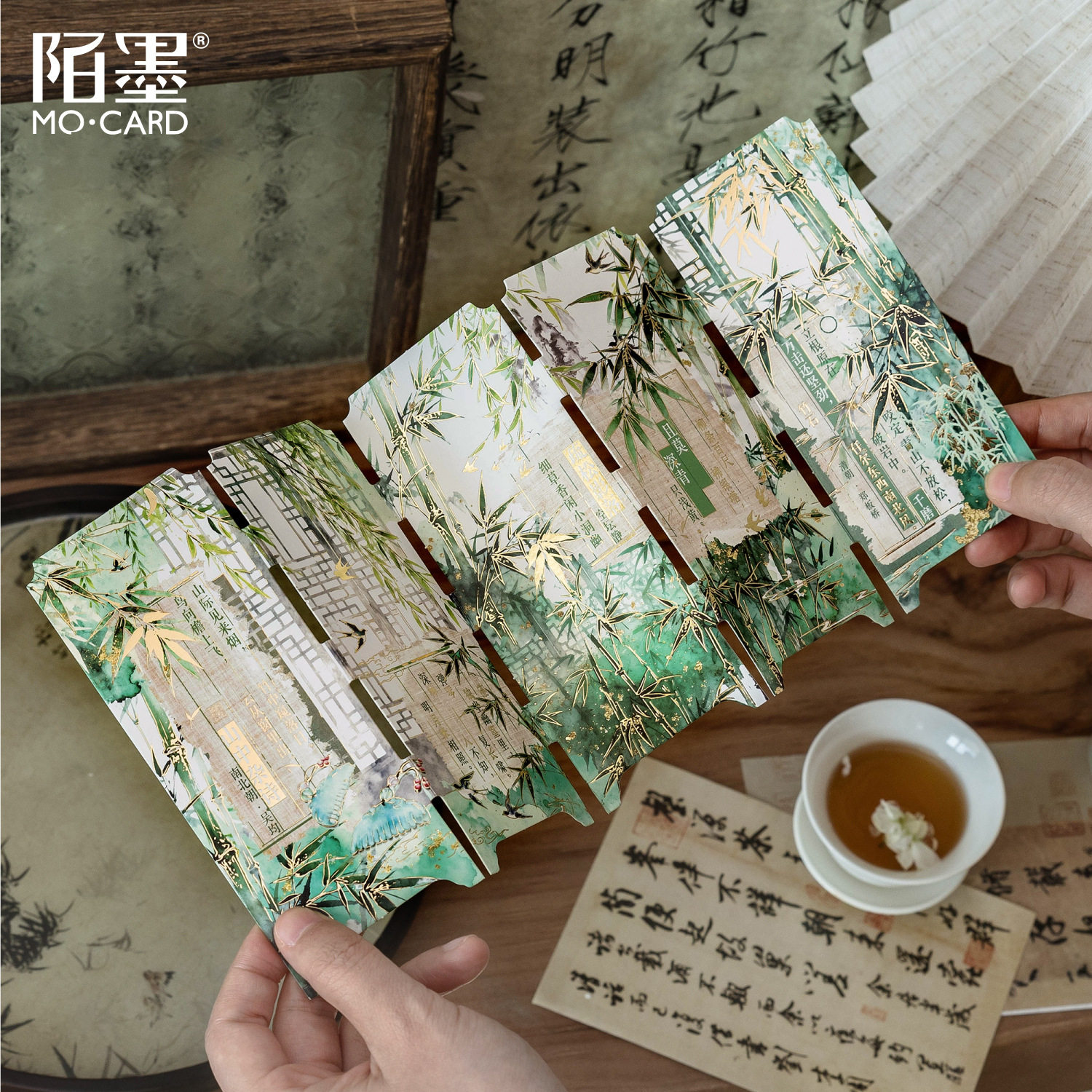 四时绘卷系列烫金白卡屏风书签5张入 中国风学生阅读标记装饰卡片,淘宝优惠券,粉丝福利购,淘宝优惠卷