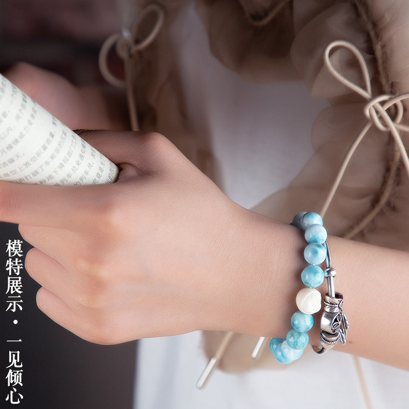 原矿海纹石散珠圆珠子单珠拉利玛水晶手串链锁骨项链diy饰品配件,淘宝优惠券,粉丝福利购,淘宝优惠卷