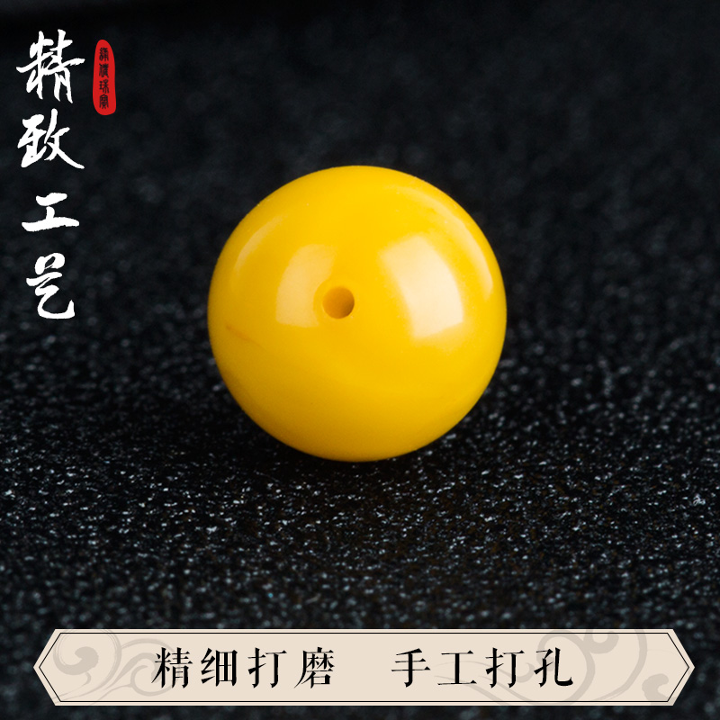 天然蜜蜡手串男士单圈女款原矿手链 绿侬珠宝手饰
