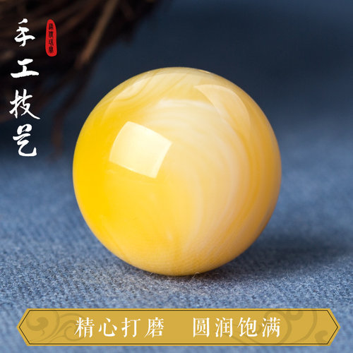 天然蜜蜡散珠单颗白蜜多宝大圆珠子隔珠琥珀手串猴头金刚星月配饰 - 图2