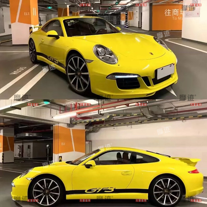 保时捷911GT3车身侧裙 GT3RS 992 997车贴拉花尾翼改装饰个性贴纸