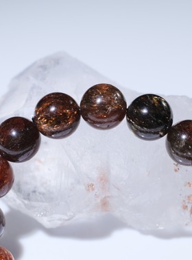 天然黑金超七手链单圈共生双轮超七手串黑金发晶饰品礼物女