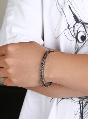 富贵鹿925纯银新款手工编织手链