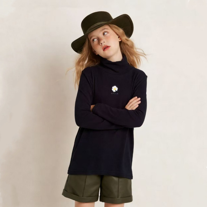 外贸原单秋冬装女童柔软自发热德绒长袖打底衫中高领堆堆领大童鑫,淘宝优惠券,粉丝福利购,淘宝优惠卷