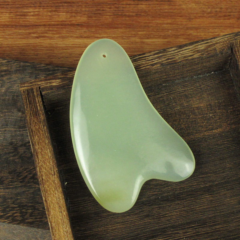 天然岫玉板经络刮脸板拨筋板脸部面部腿部背部美容岫岩玉棒按摩片 - 图0