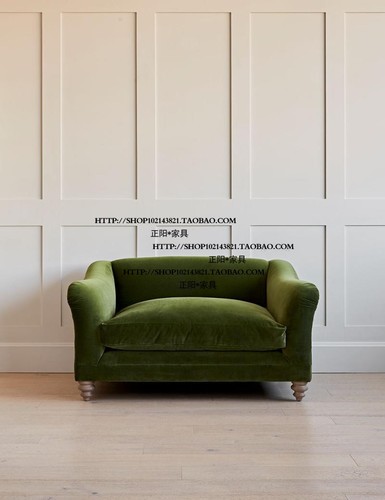 高端定制美式法式实木布艺单人位沙发椅洽谈椅客厅民宿客栈家具