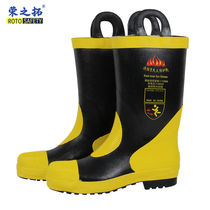 Fire Boot Fire Protection Boots Anti-Slip Fire Boot Flame Retardant Insulation Fire Protection Fire Rain Shoes Steel Plate Bottom Protective Boots