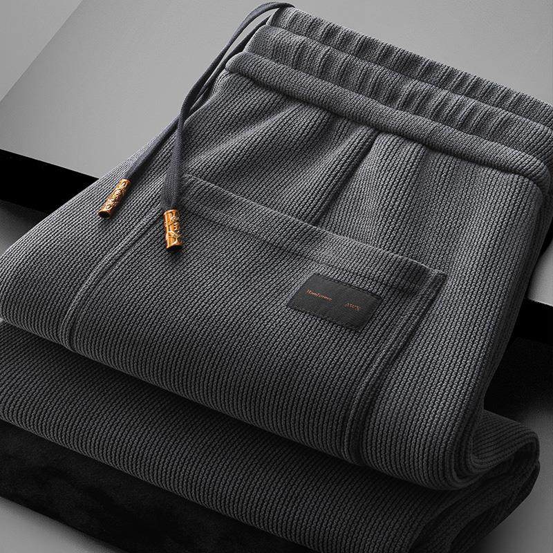 雪尼尔加绒加厚休闲男士卫裤秋冬季保暖宽松大码直筒松紧腰长裤子,淘宝优惠券,粉丝福利购,淘宝优惠卷