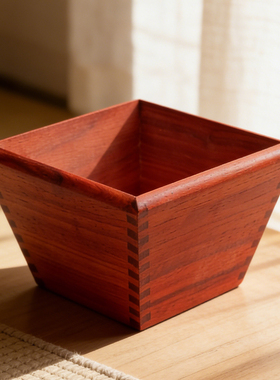 红木米斗实木雕刻老式升斗创意摆件日进斗金客厅中式榫卯招财拜斗