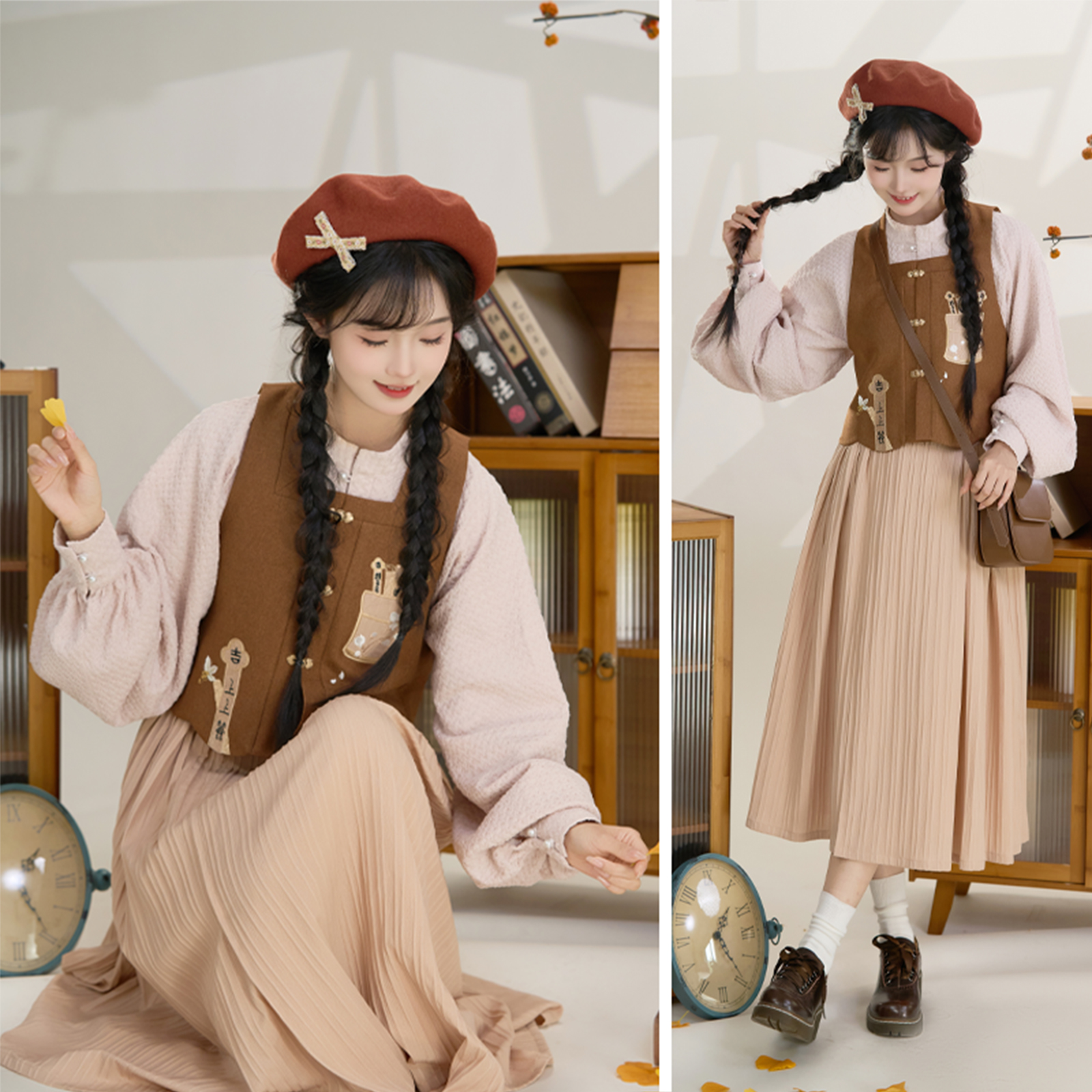 上上签 清水溪汉初原创设计汉服套装秋冬改良汉元素国风日常百搭 - 图0