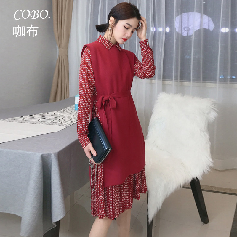 咖布高阶叠搭!超美车厘子红针织衫 咖布服饰连衣裙