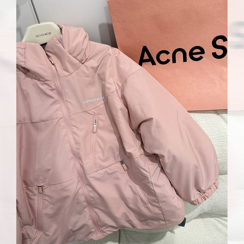 亲子款柒号童仓儿童连帽保暖防风棉服外套冬装女大童夹棉加厚上衣 - 图0