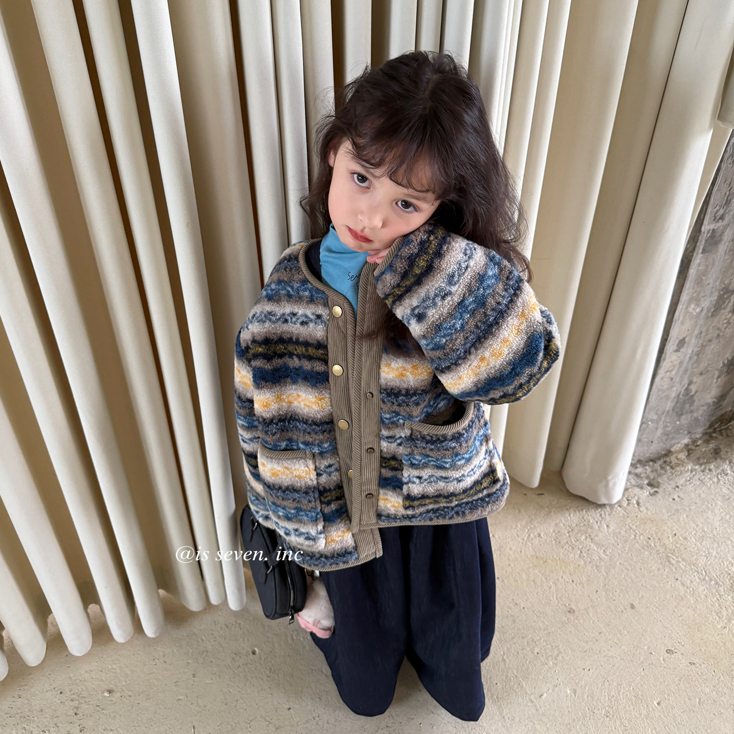 柒号童仓女大童韩版复古毛绒绒外套冬装新款儿童费尔岛加厚棉服潮,淘宝优惠券,粉丝福利购,淘宝优惠卷