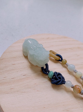 手工编制设计款翡翠貔貅挂件汽车钥匙扣包挂男女款国风挂件