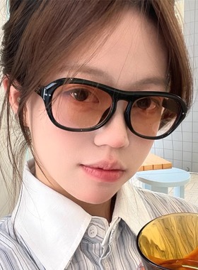 欧美复古辣妹gm墨镜女高级感大脸显瘦防晒椭圆蛤蟆镜太阳眼镜潮