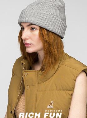 袋鼠Kangol Merino Wool Rib Beanie秋冬针保暖羊毛混纺针织帽子