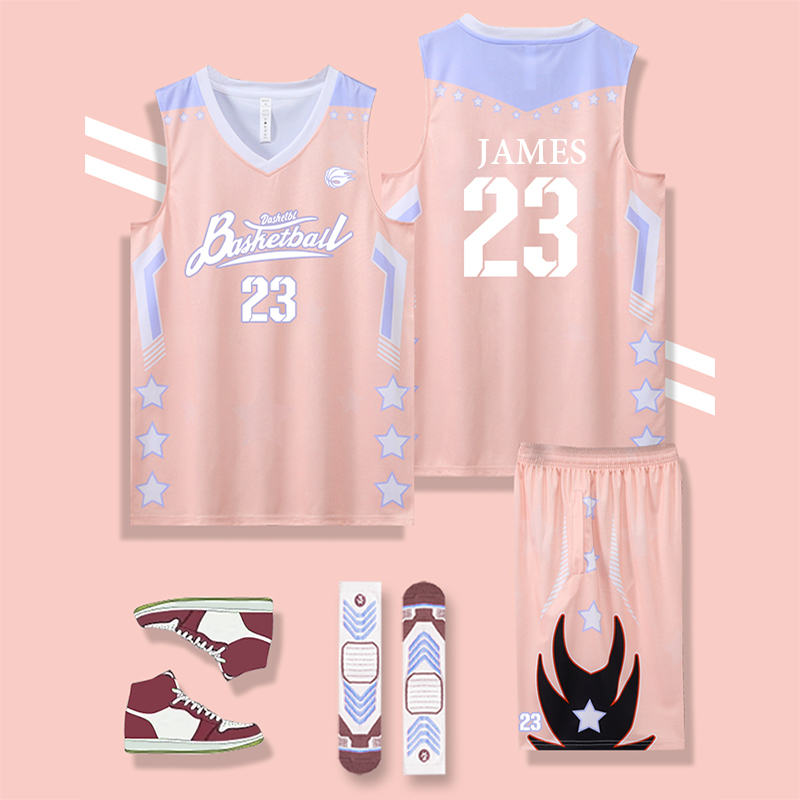 2023NBA全明星赛詹姆斯库里杜兰特美式篮球服套装比赛训练服定制