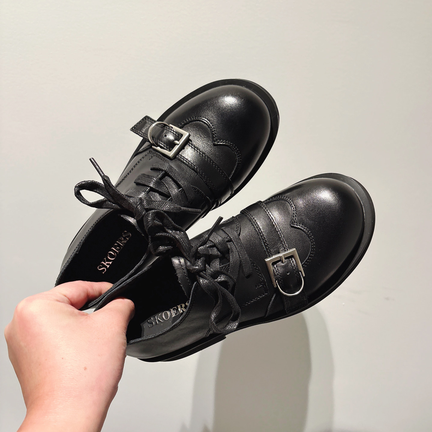 头层牛皮中跟皮带扣复古布洛克鞋英伦jk小皮鞋系带乐福鞋深口单鞋,淘宝优惠券,粉丝福利购,淘宝优惠卷