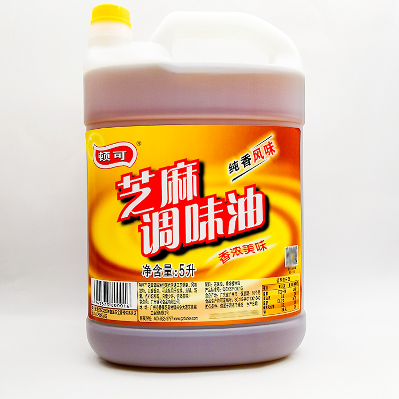 包邮顿可芝麻调味油5L桶装纯香风味凉拌火锅油碟调味油香油家用商 - 图1