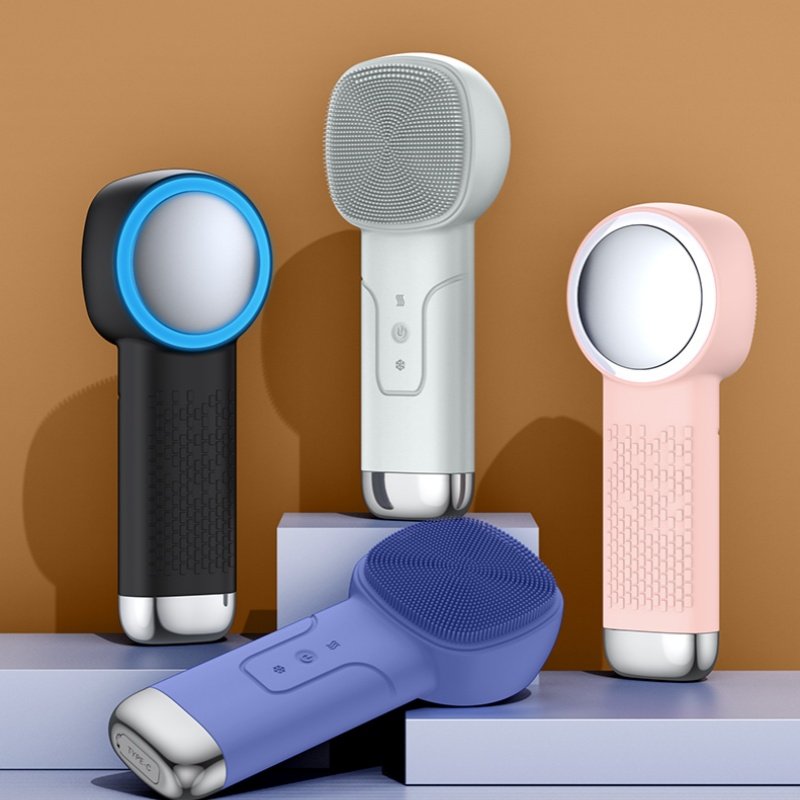 冷热敷美容导入仪硅胶洁面仪电动洗脸神器深层清洁震动按摩红蓝光,淘宝优惠券,粉丝福利购,淘宝优惠卷