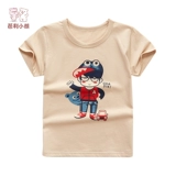 Детская хлопковая футболка с коротким рукавом, летняя одежда для мальчиков, летняя форма, короткий рукав, в корейском стиле, детская одежда, подходит для подростков