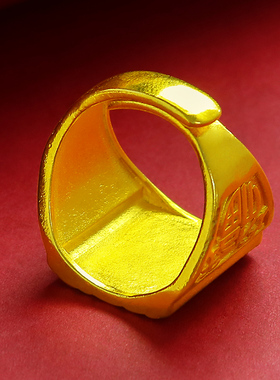 越南沙金戒指男开口大鹰展翅镀金戒指土豪戒子指环首饰送礼物