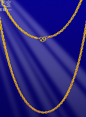 麻花仿黄金锁骨链