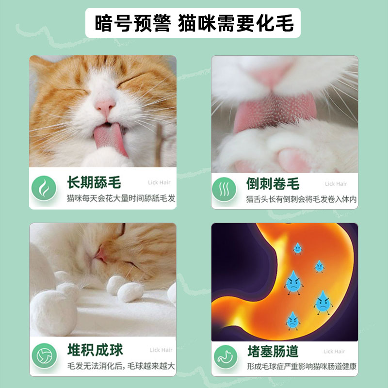 【够派】Vet's Best进口绿十字化毛片植物猫草片猫咪温和化毛60片-图0