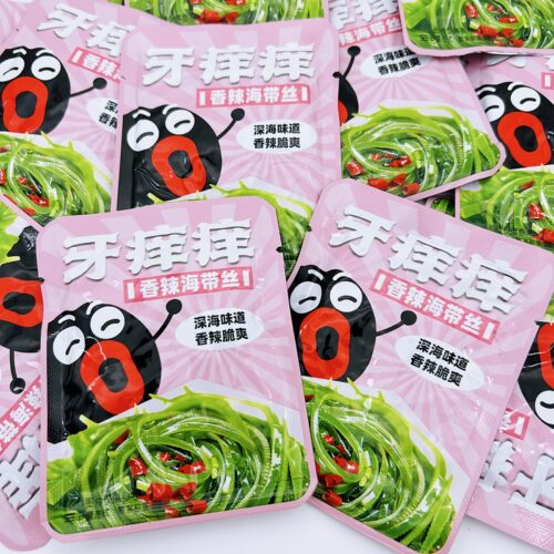牙痒痒海带丝500g约22包香辣脆爽即食海带健康小吃解馋休闲零食 - 图0