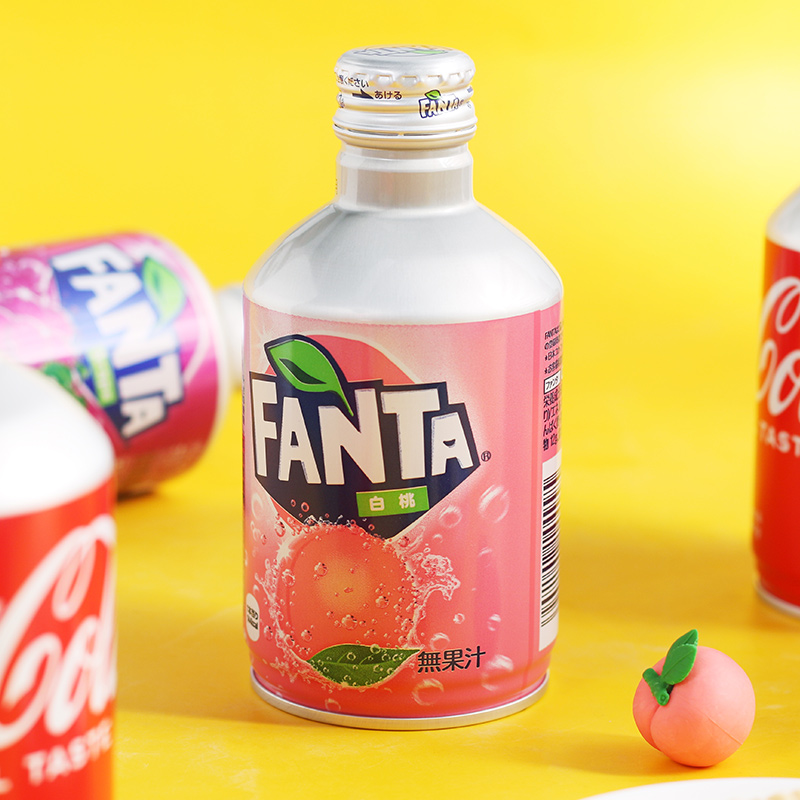 日本进口饮品FANTA/芬达葡萄/白桃果汁味碳酸汽水饮料300ml铝罐装 - 图2