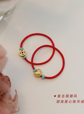 女925银小众编织戒指招财转运