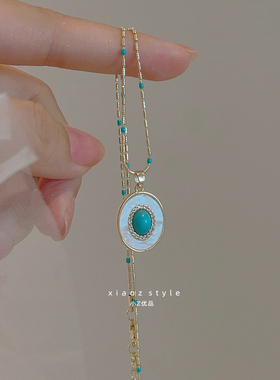 小Z优品复古新中式椭圆形项链女