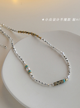 天然石珍珠情侣混搭叠戴项链复古