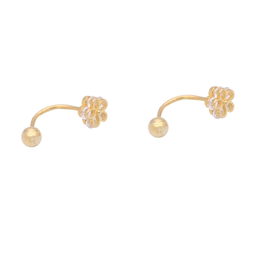 Серьги, 14 карат, серебро 925 пробы, в цветочек, простой и элегантный дизайн