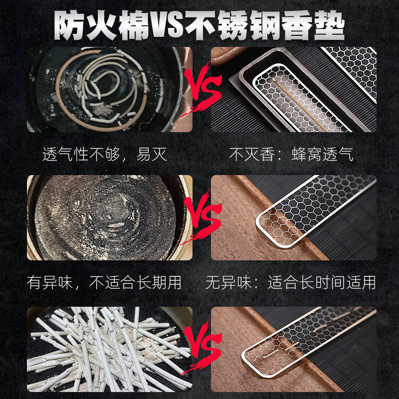线香盒不锈钢网防火棉香炉卧香架檀香线香底座香插底托卧香盒香垫,淘宝优惠券,粉丝福利购,淘宝优惠卷