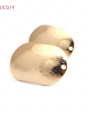 Diy饰品配件长椭圆24.5x15.5MM 铜镀真金 条纹 长椭圆 耳钉35271