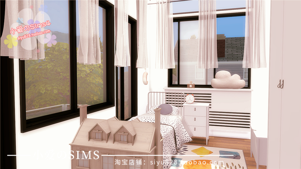 模拟人生4Sim4成品房屋mods住宅670# | 2卧1卫 | 20x15 | -1.95版 - 图2