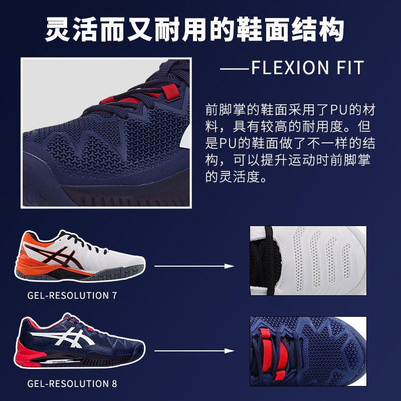 asics resolution r7 r8男女网球鞋 羽翔体育用品网球鞋