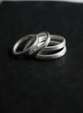 MUSA男女925银简约手工戒指