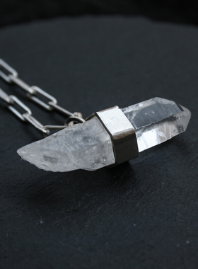 925纯银水晶男女天然水晶男项链