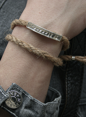 手绳我反对独立出品s925粗犷银饰