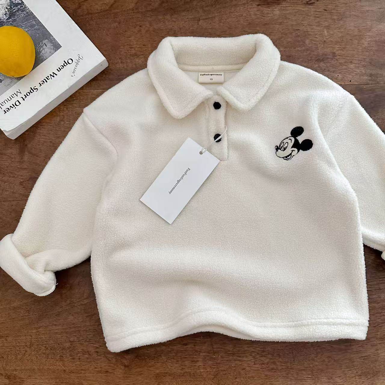 儿童POLO衫男双面绒冬款宝宝打底上衣洋气小童卡通T恤女加绒加厚,淘宝优惠券,粉丝福利购,淘宝优惠卷