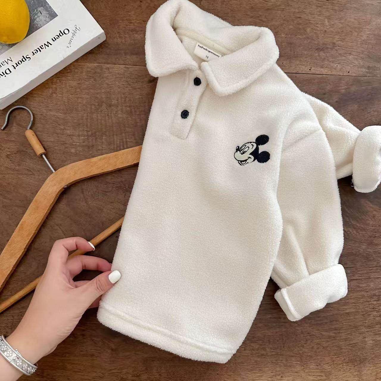 儿童POLO衫男双面绒冬款宝宝打底上衣洋气小童卡通T恤女加绒加厚,淘宝优惠券,粉丝福利购,淘宝优惠卷