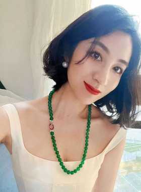 毛衣链绿玉髓简约气质小众锁骨链
