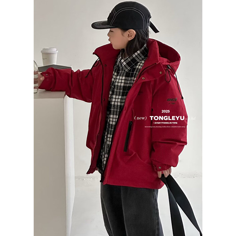 童乐鱼童装2025冬季儿童防泼水羽绒服外套中大童加厚派克服潮2035,淘宝优惠券,粉丝福利购,淘宝优惠卷