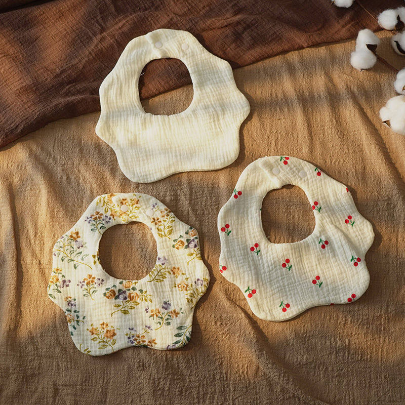 婴儿围嘴六层纯棉纱布透气口水巾新生儿宝宝a类围兜男女花瓣围嘴,淘宝优惠券,粉丝福利购,淘宝优惠卷