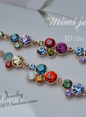 18k欧洲水晶镀金ins复古手链