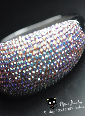 18k金摩登ins水晶孤品幻彩手镯