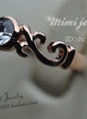 镀金奥地利水晶戒指时尚摩登