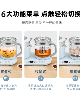 玻璃养生壶煮茶炖煮二合一防溢